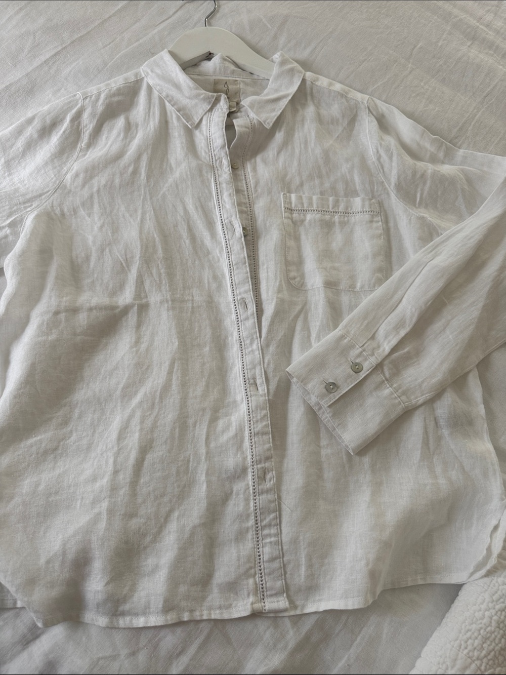 Joie White Linen Button-Down Shirt